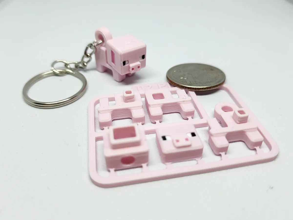 Tarjeta armable de cerdito pixelado