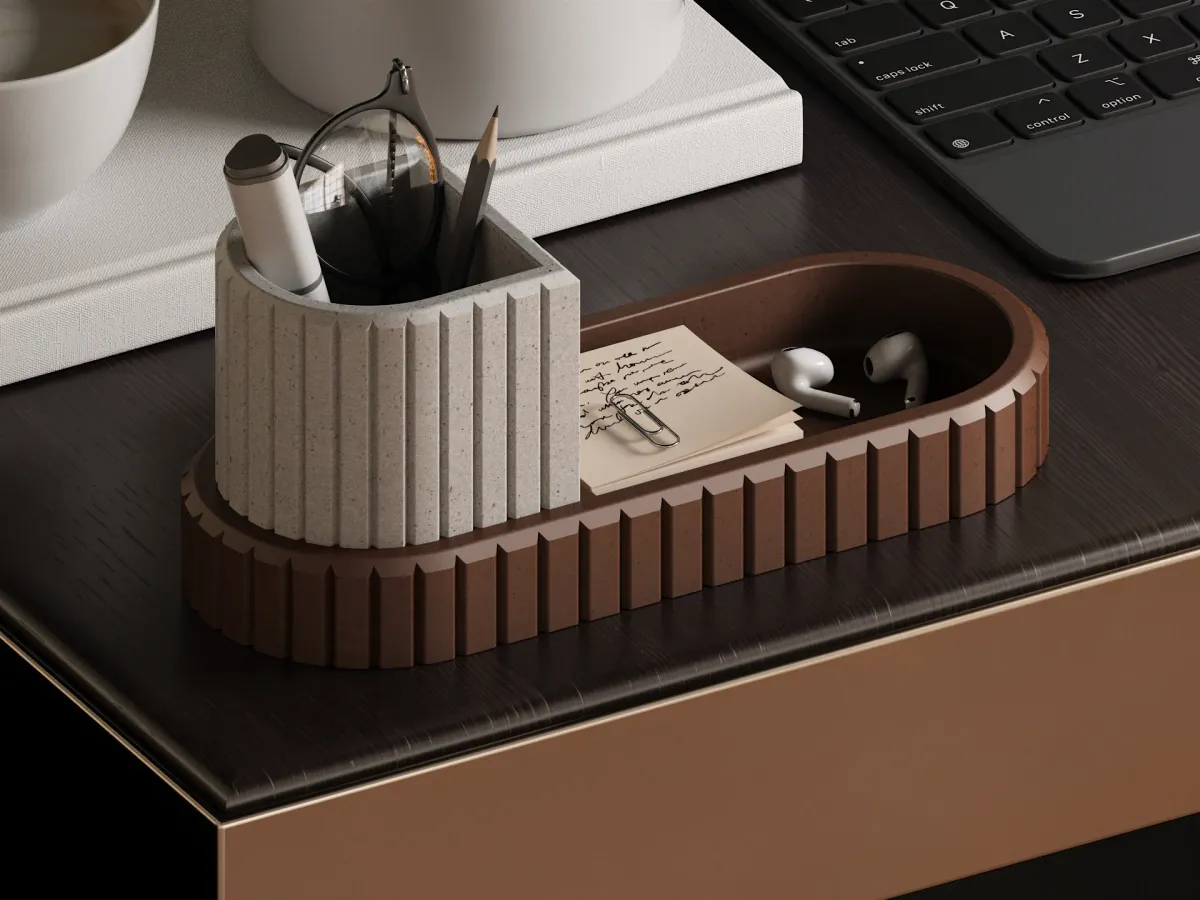Organizador de escritorio con compartimentos a medida
