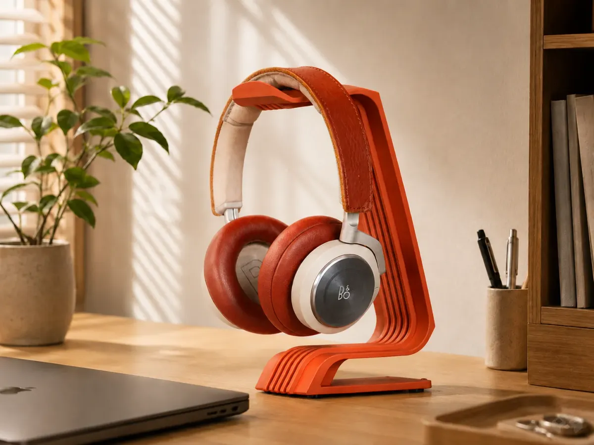 Soporte de auriculares con forma de ola