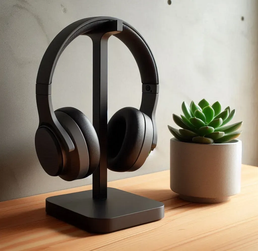 Soporte de auriculares de curva continua