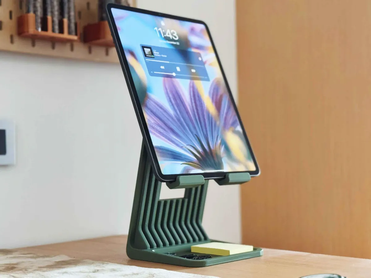 Elevador de tablet con paso de cable