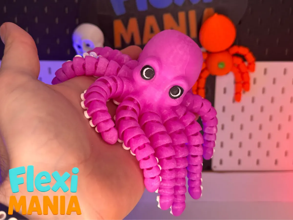 Pulpo articulado grande con degradé de color