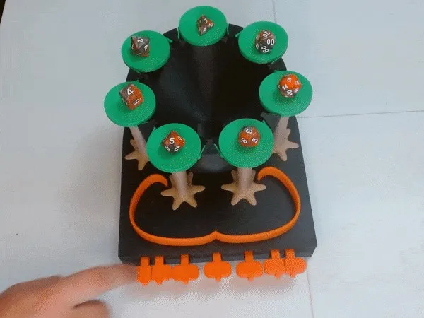 Torre de dados automática con forma de caldero