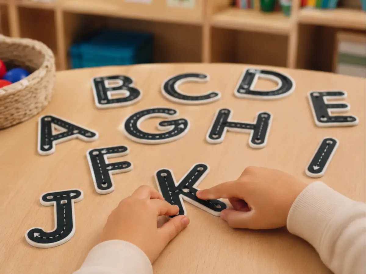 Letras con surco para trazar con el dedo