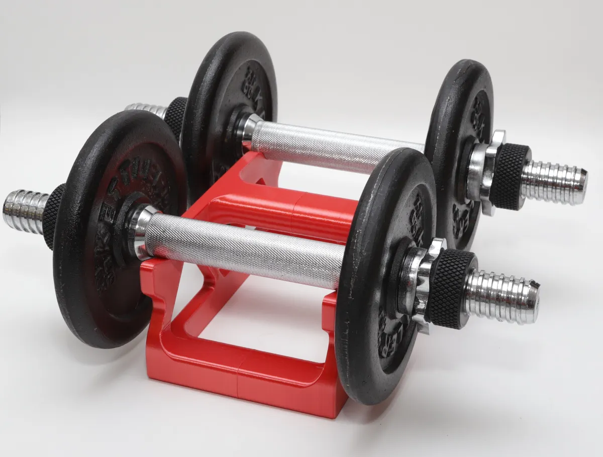 Soporte a medida para juego de mancuernas
