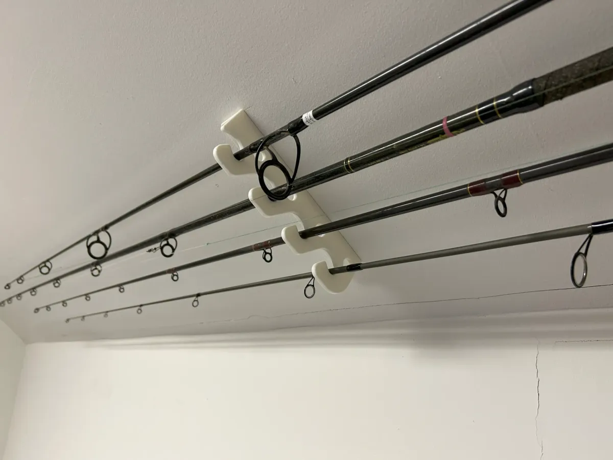 Soporte de pared para varias cañas de pescar