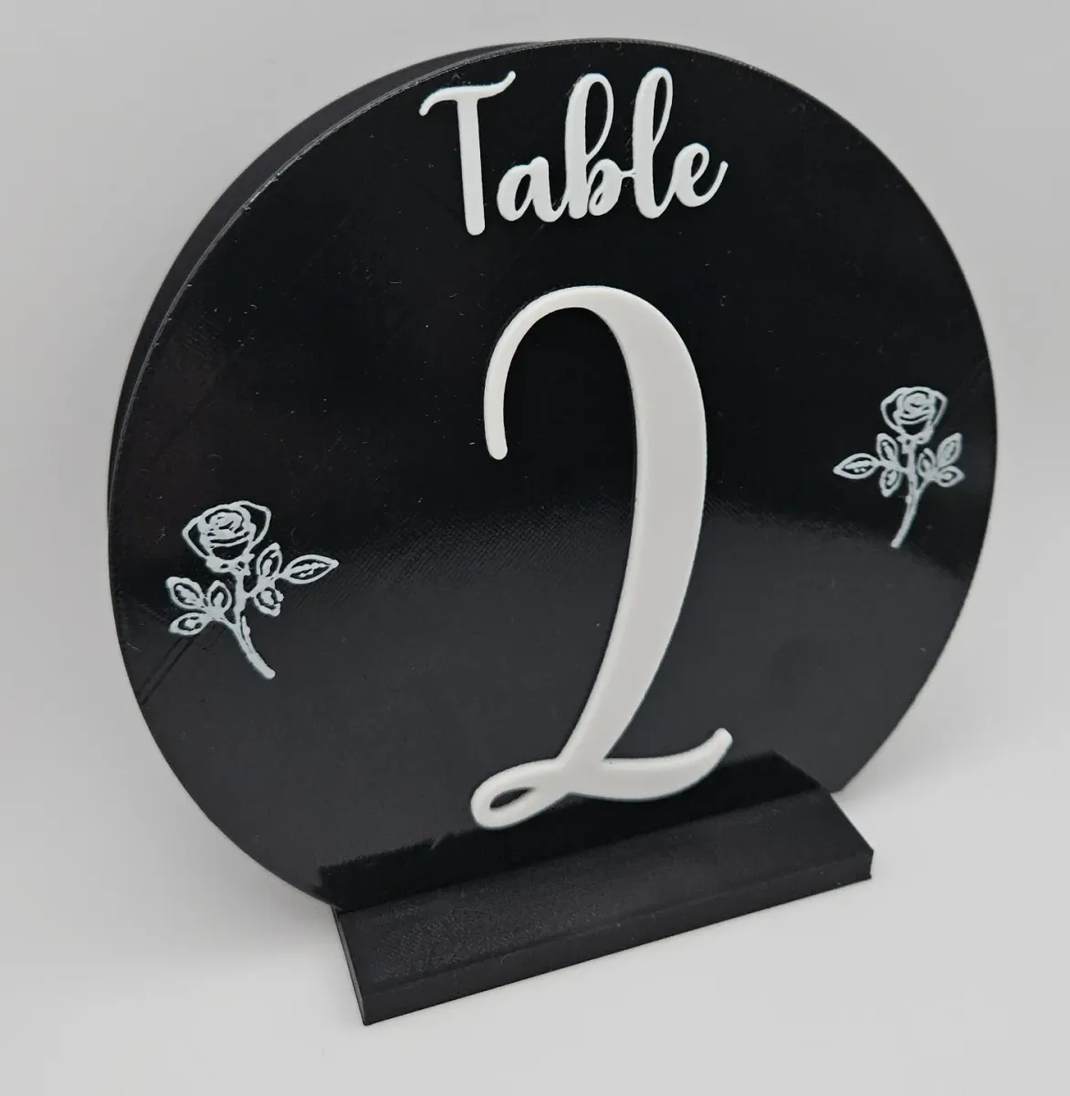Números de mesa en disco redondo