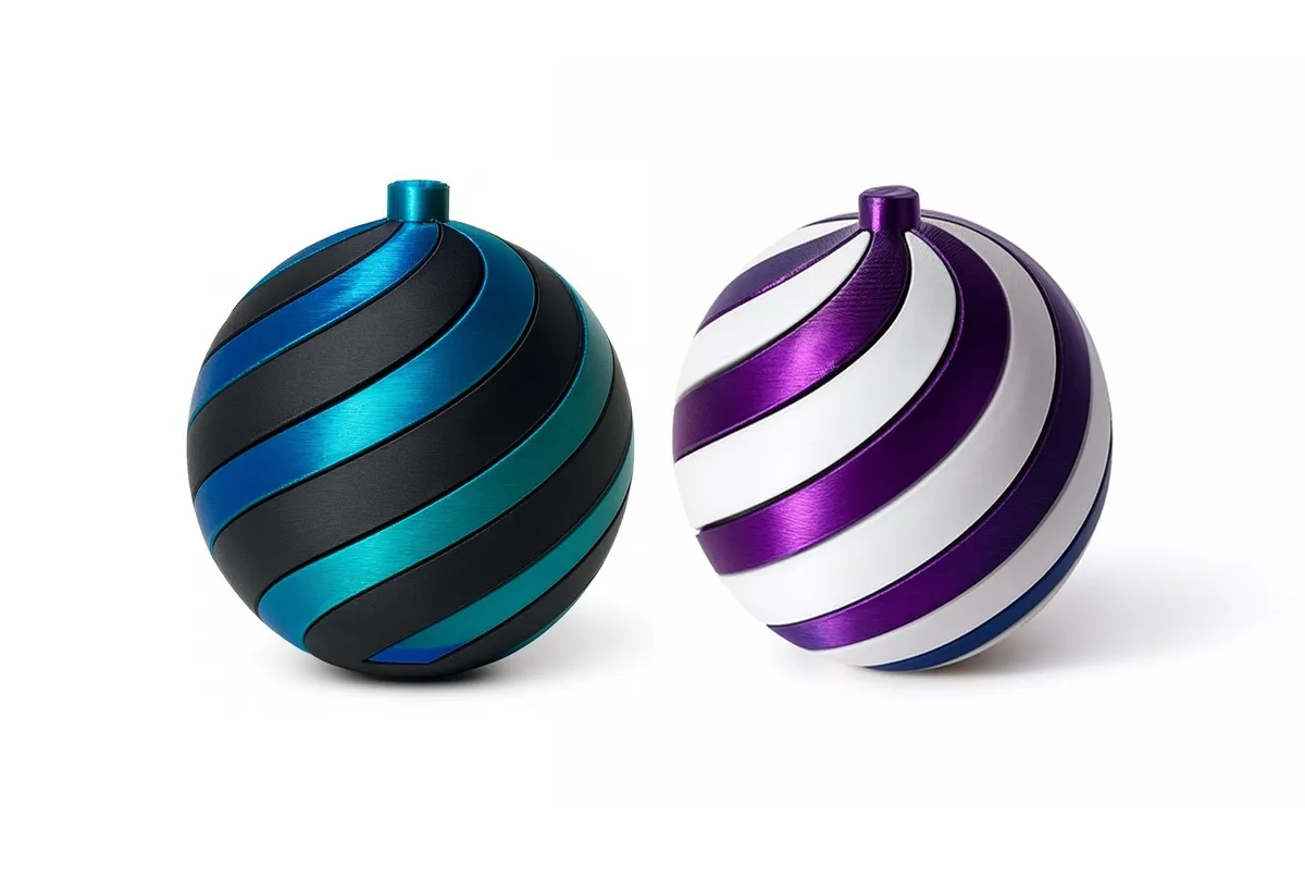 Adorno navideño de dos espirales entrelazadas