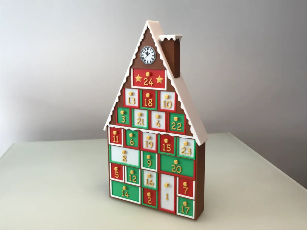 Calendario de adviento modular de veinticuatro cajitas