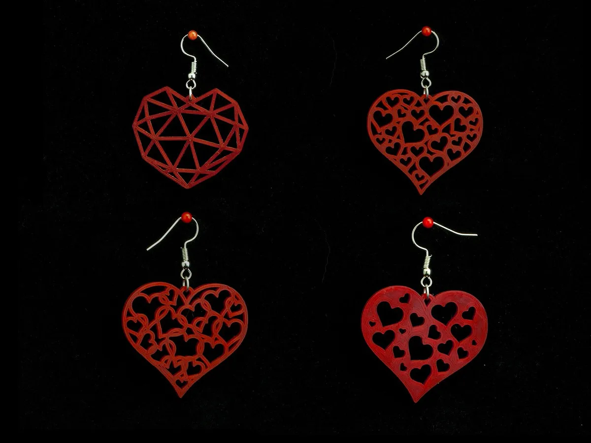Set de aros con forma de corazón