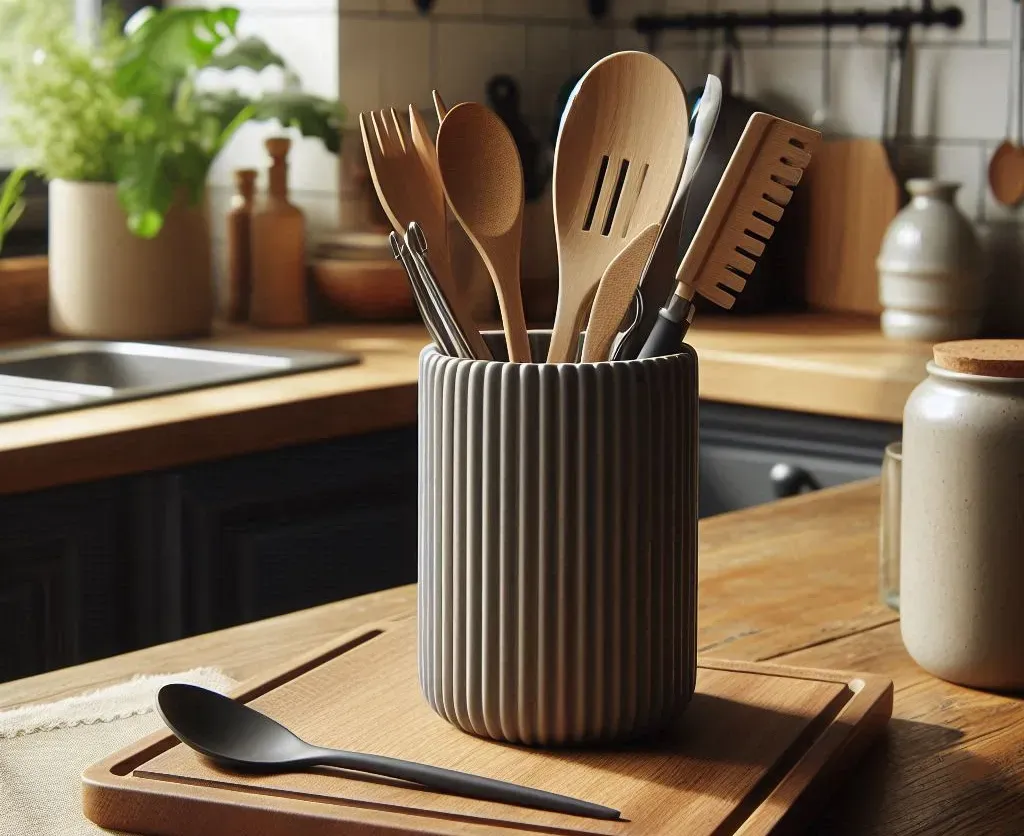 Cesto acanalado para utensilios de cocina