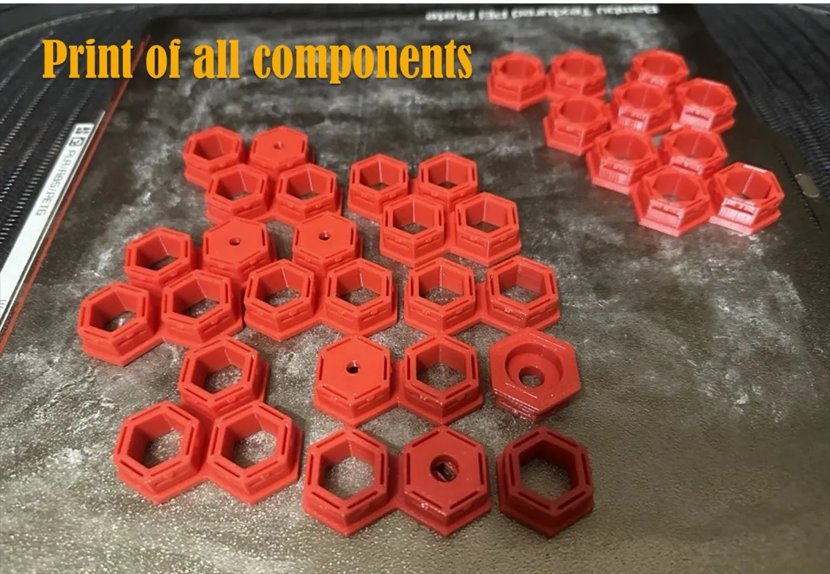 Juego de ganchos y conectores para panel hexagonal