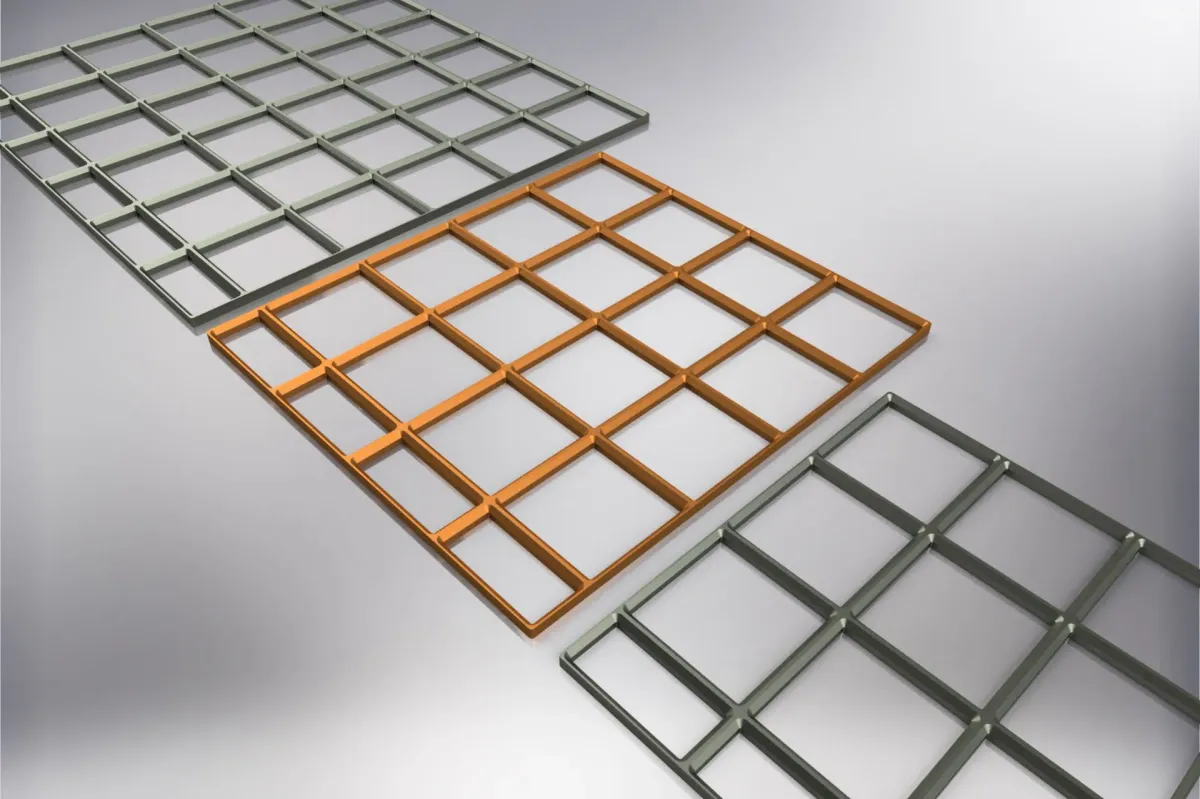 Placas base con borde de media celda