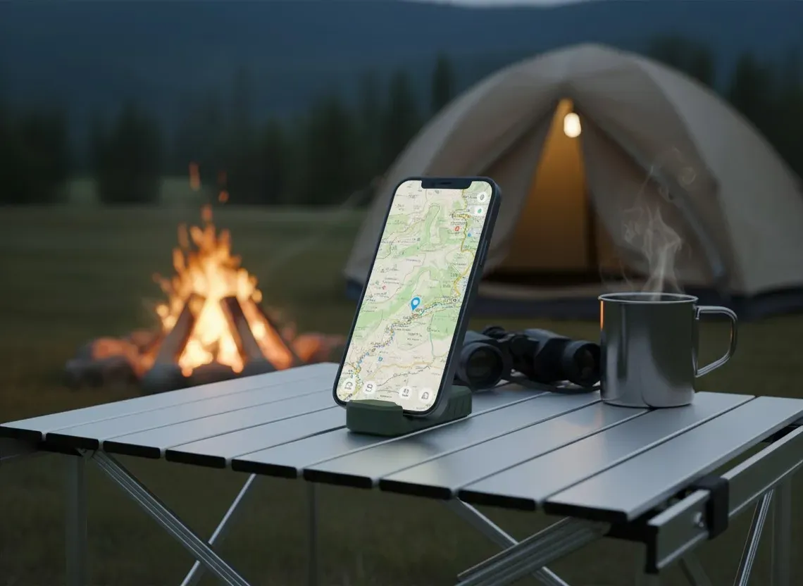 Soporte de celular compacto para exteriores