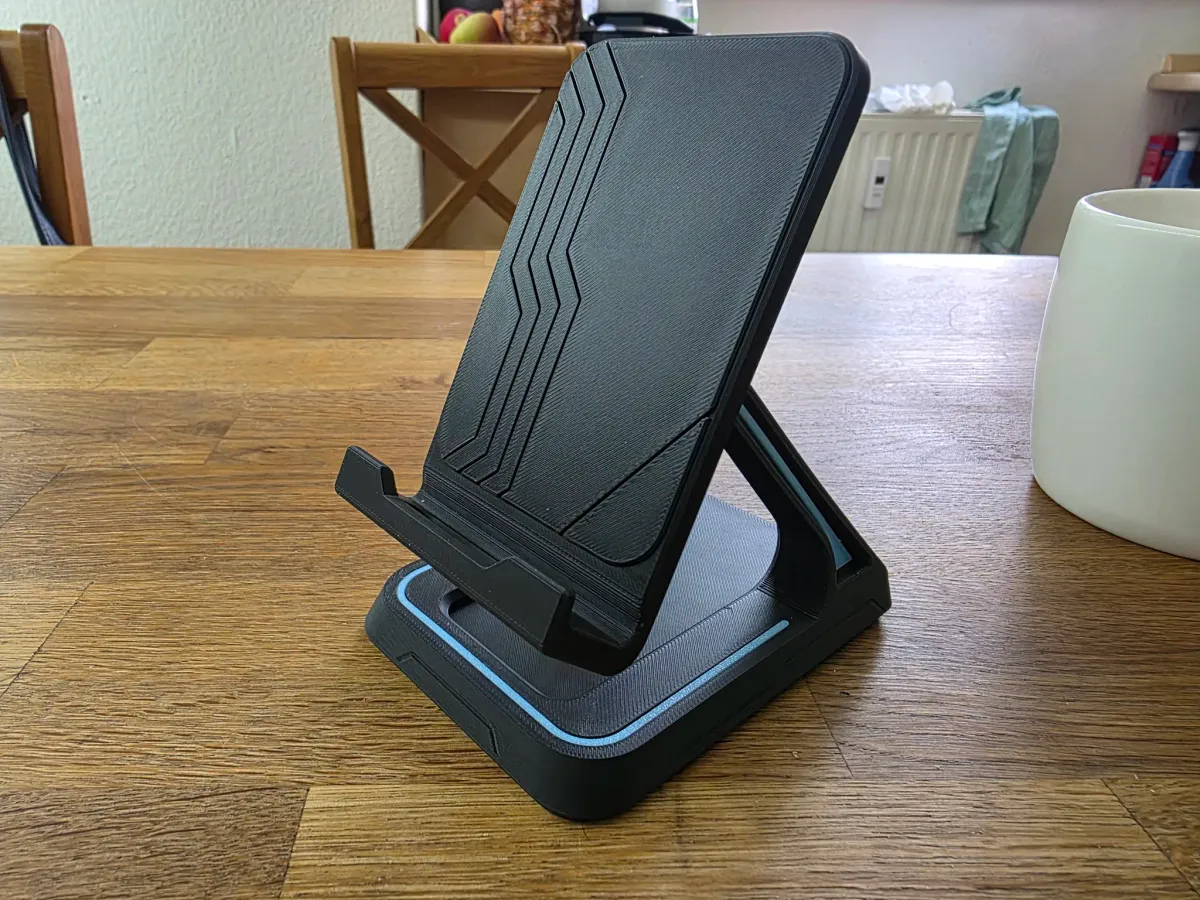 Soporte de celular facetado de líneas quebradas
