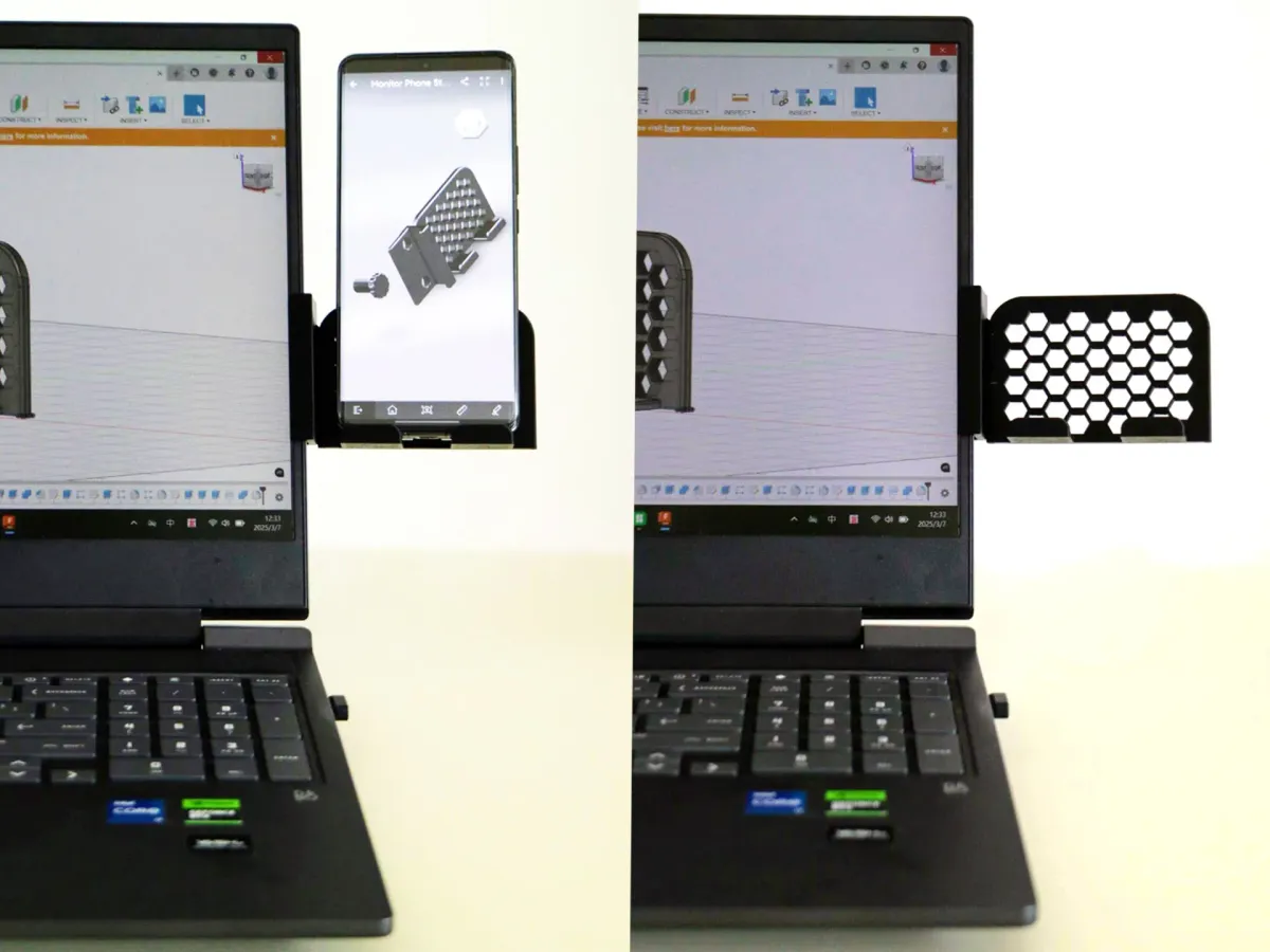 Pinza para colgar el celular del monitor
