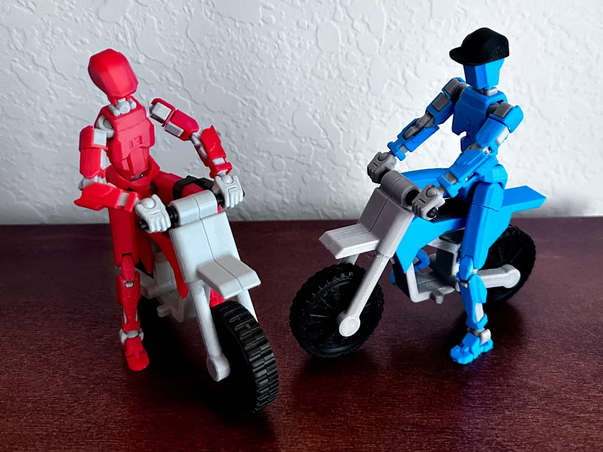 Moto de cross a escala con suspensión