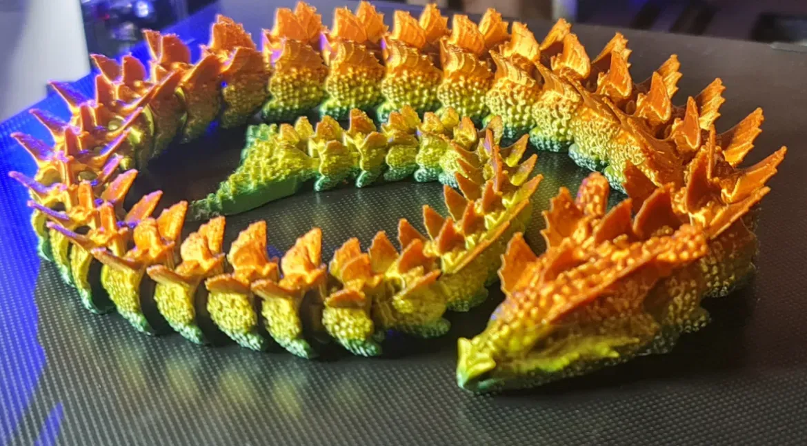 Dragón de río articulado por tramos