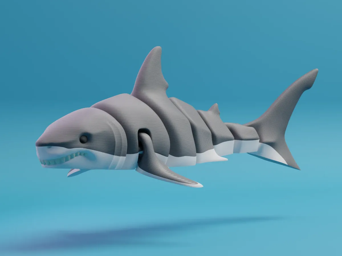Tiburón blanco articulado grande