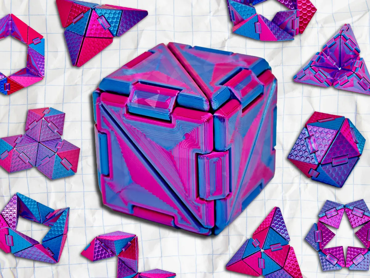 Cubo plegable que cambia de figura