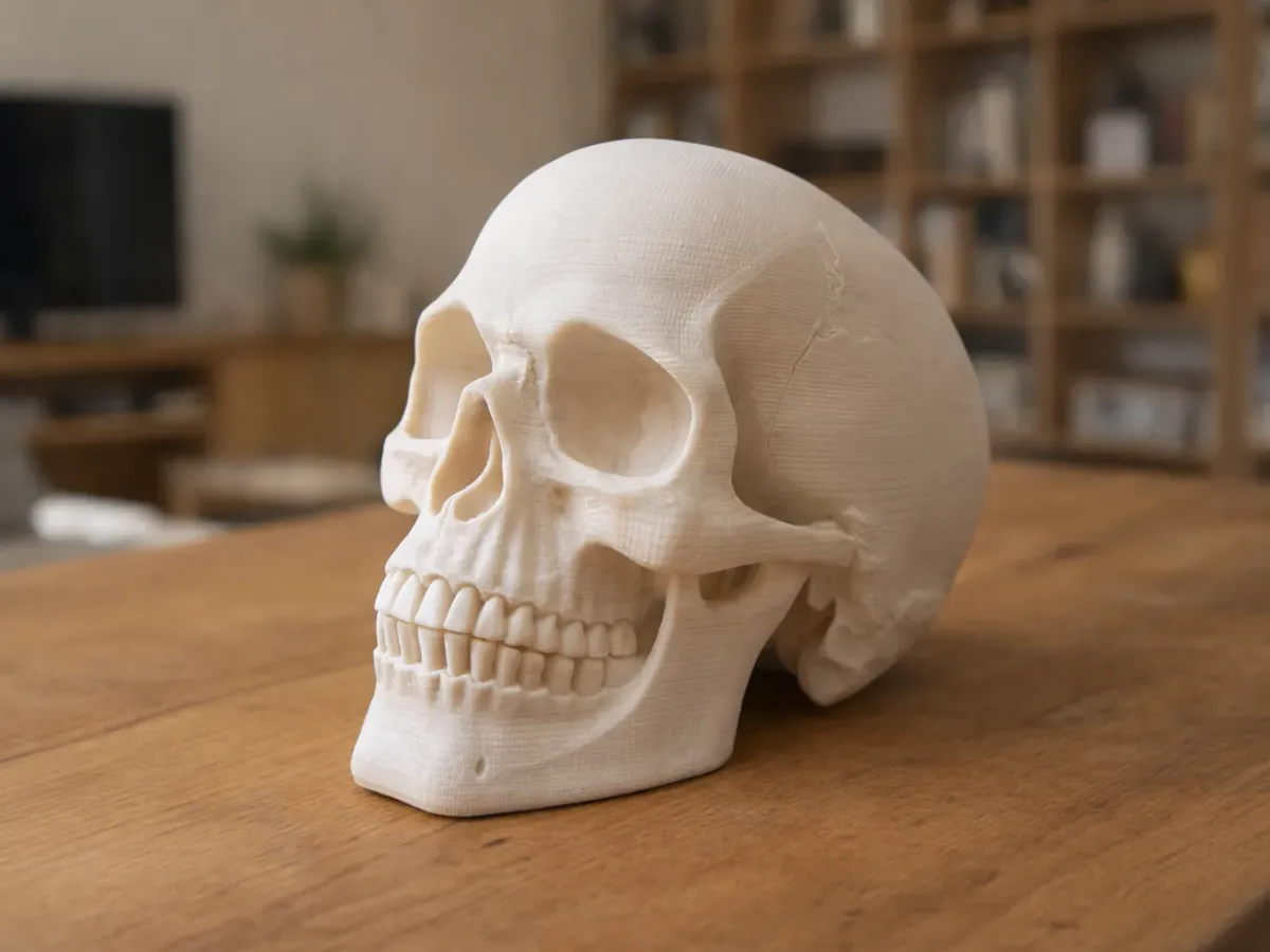 Calavera chica con detalle de hueso