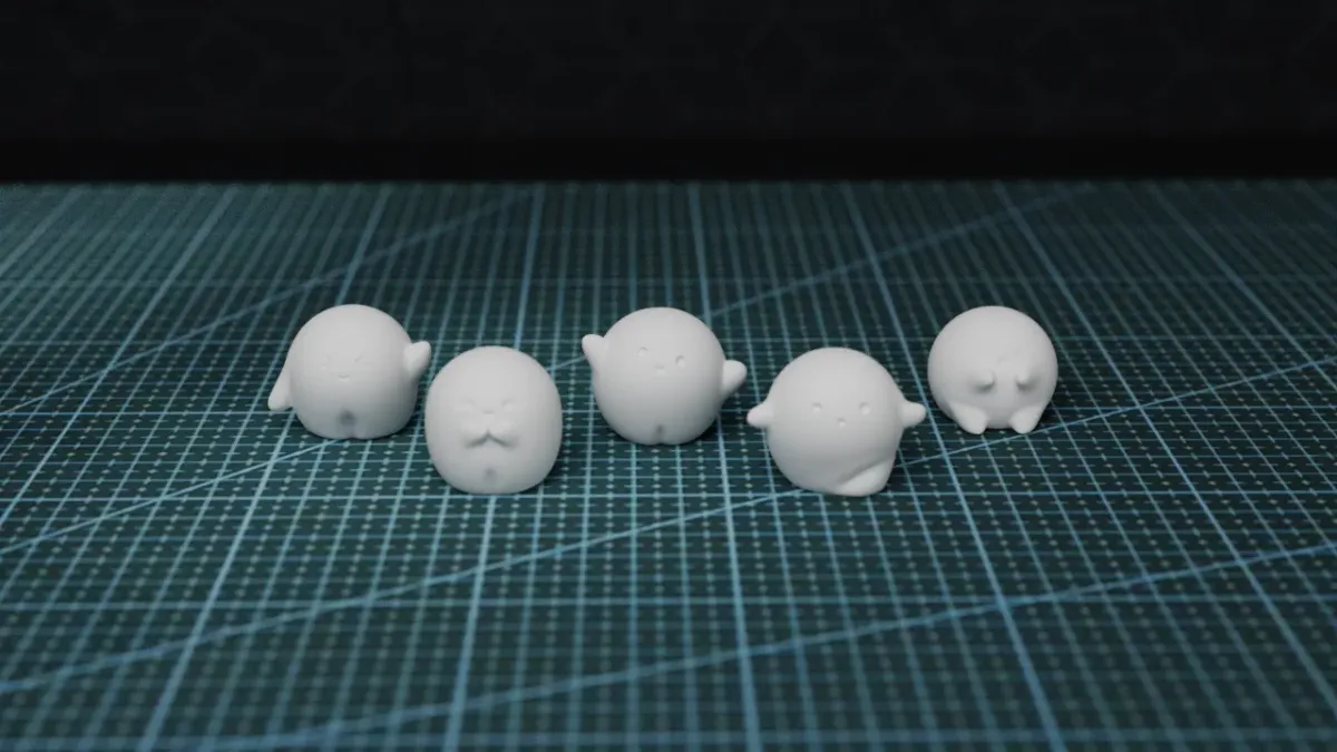 Juego de cinco muñequitos para colgar