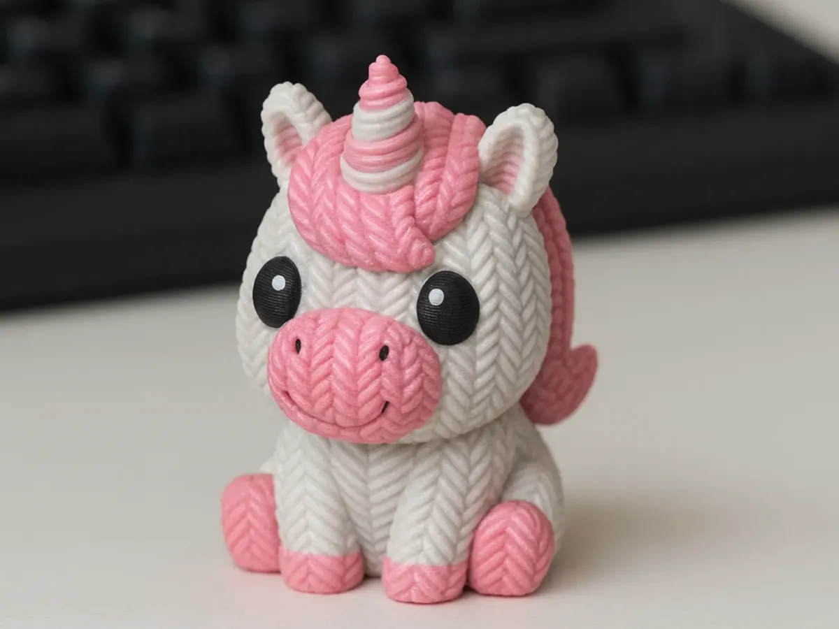 Unicornio grande con textura de tejido
