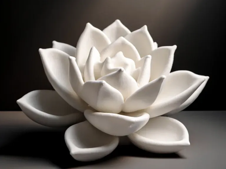 Escultura de flor de loto abierta