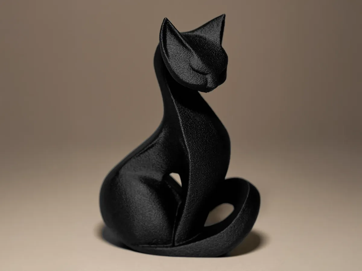 Figura decorativa de gato de línea simple