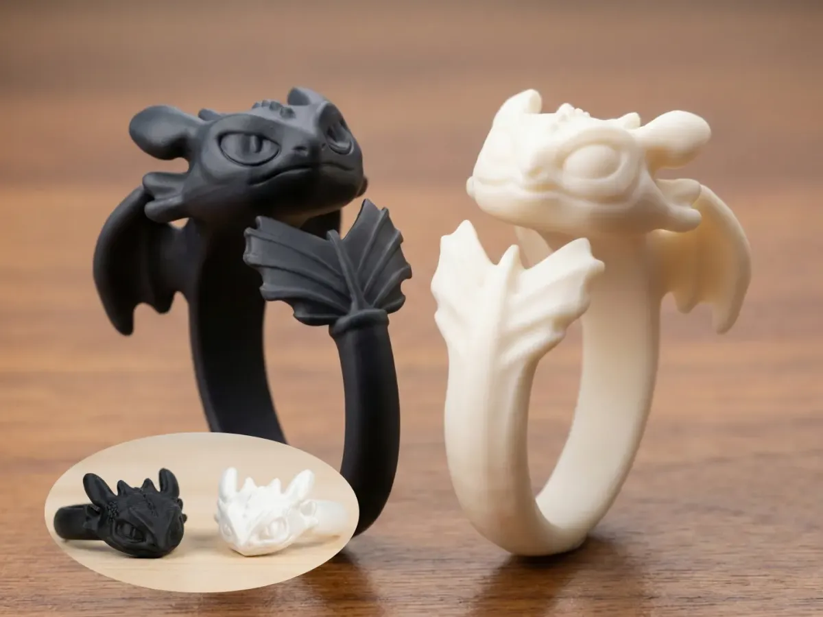 Par de anillos con forma de dragón