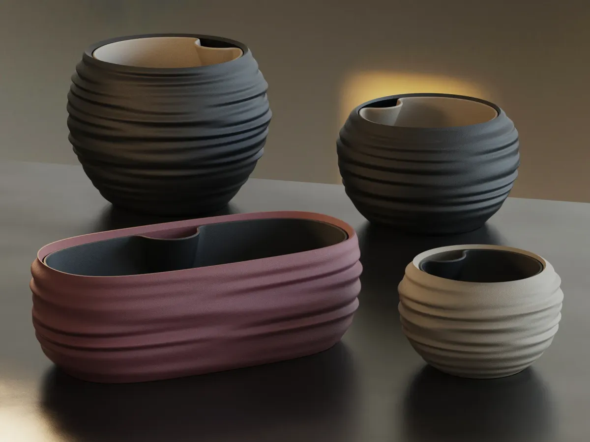 Maceta autorregante de estilo japonés