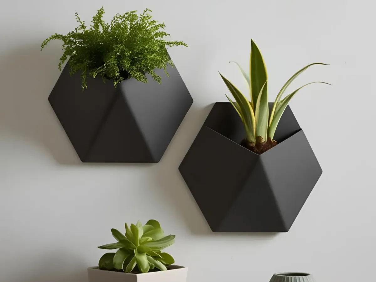 Macetero de pared de línea angulosa