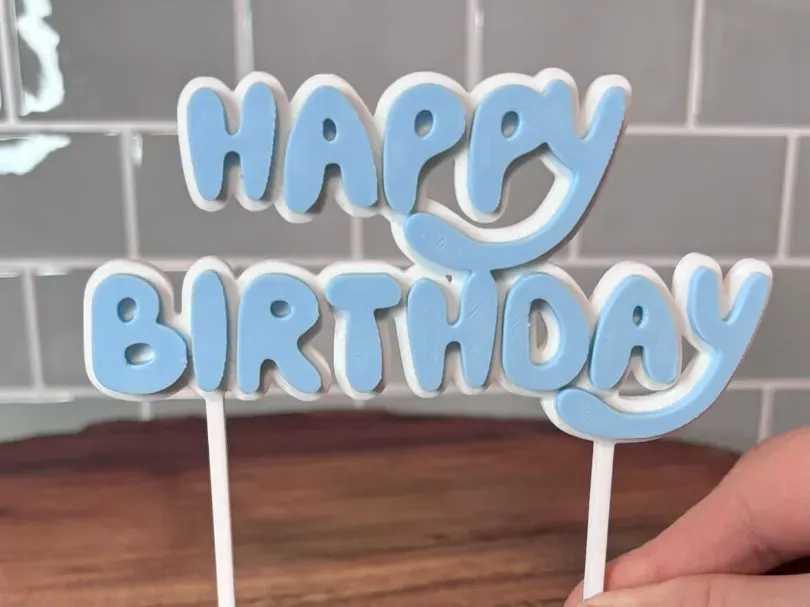 Cartel de feliz cumpleaños con perrito animado