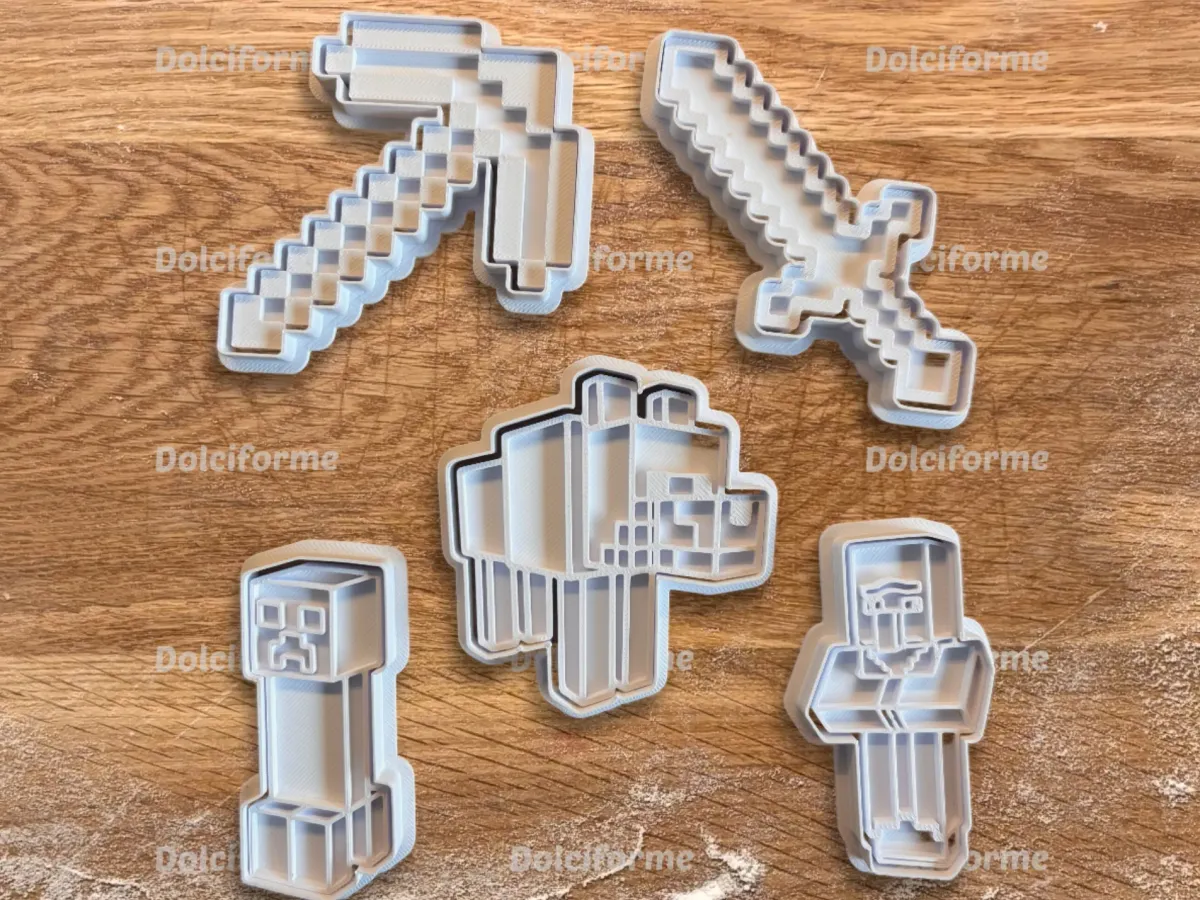 Cortantes de siluetas cuadriculadas estilo pixelado