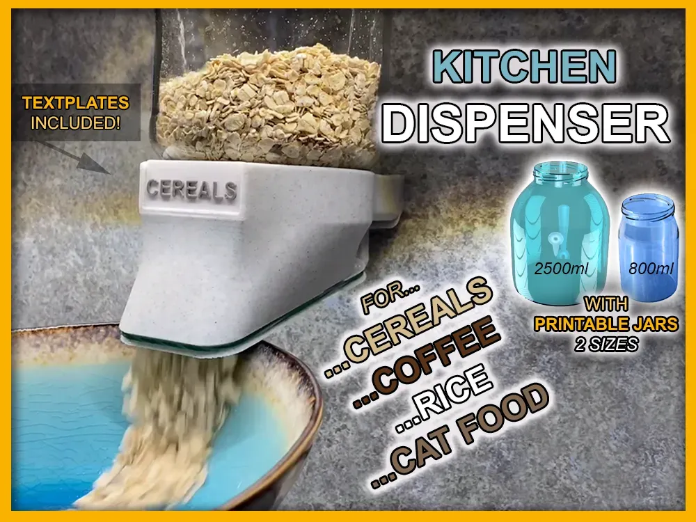 Dispensador de cereales a rosca para frascos