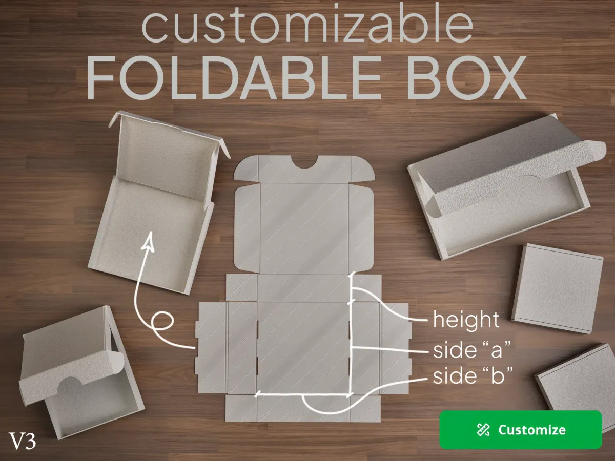 Caja plegable personalizable para regalos
