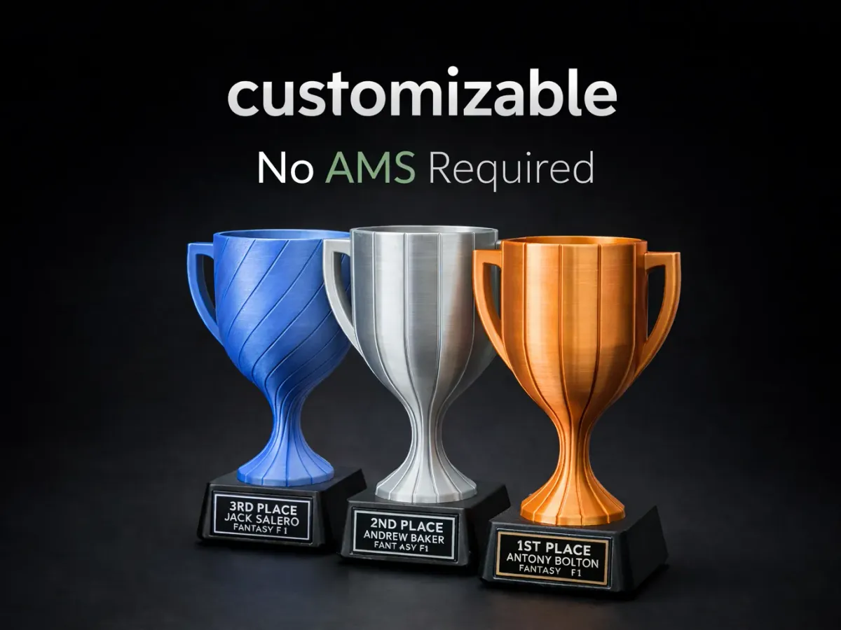 Base de trofeo con placa de nombre