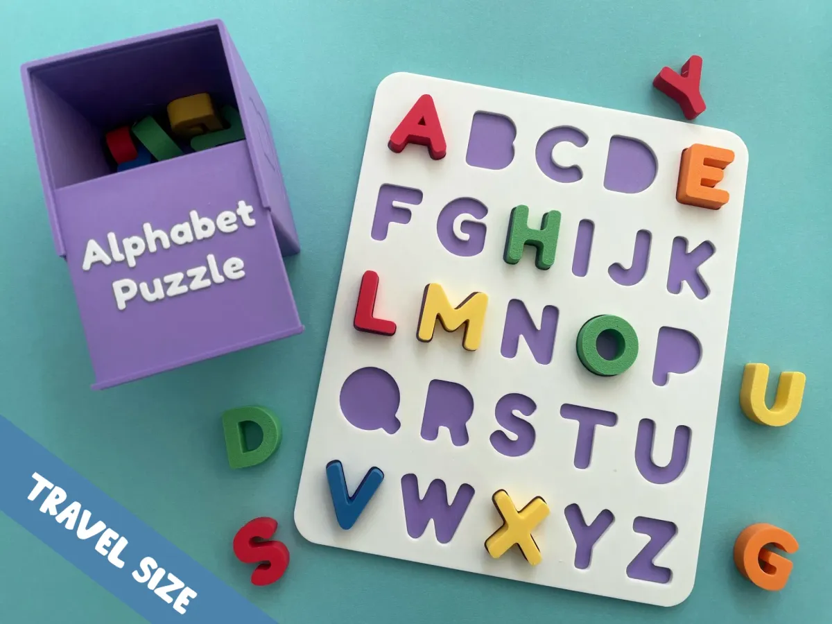 Rompecabezas del abecedario con letras gruesas