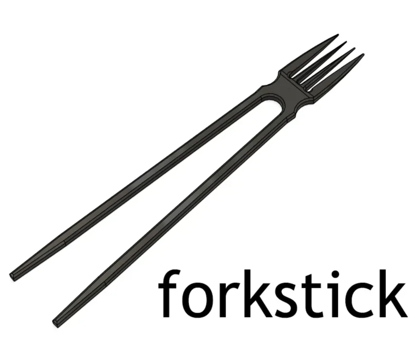 Cubierto combinado de tenedor y palito