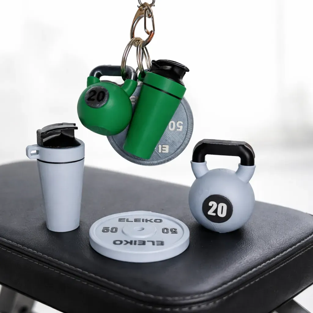 Colección de llaveros de aparatos de gimnasio