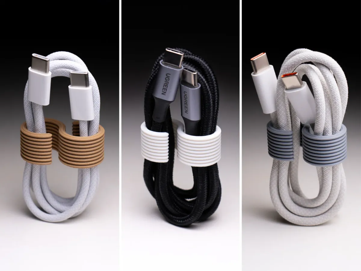 Sujetacables para enrollar cables de cargador