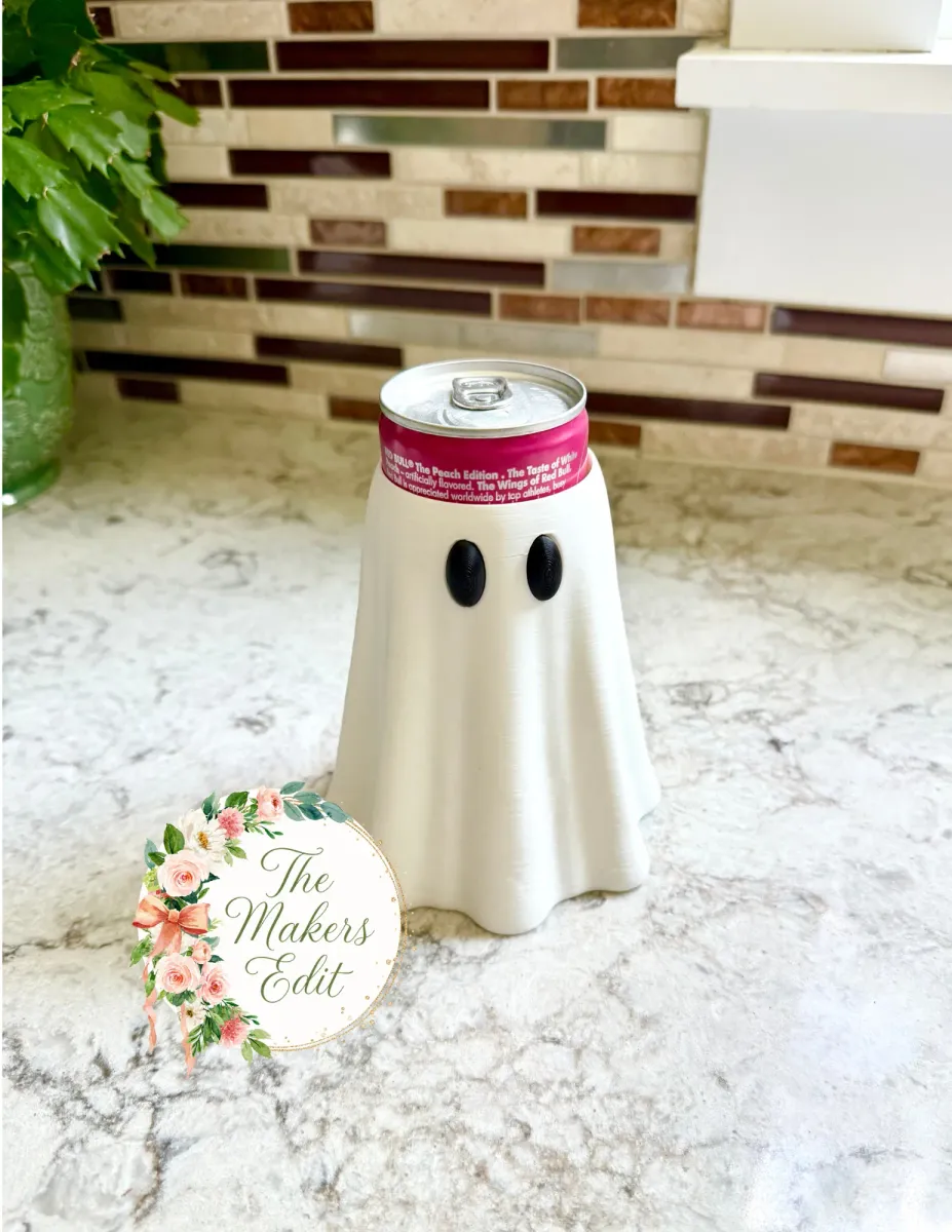 Funda para lata con cara de fantasma