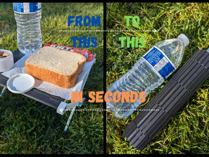 Mesa enrollable plegable para camping