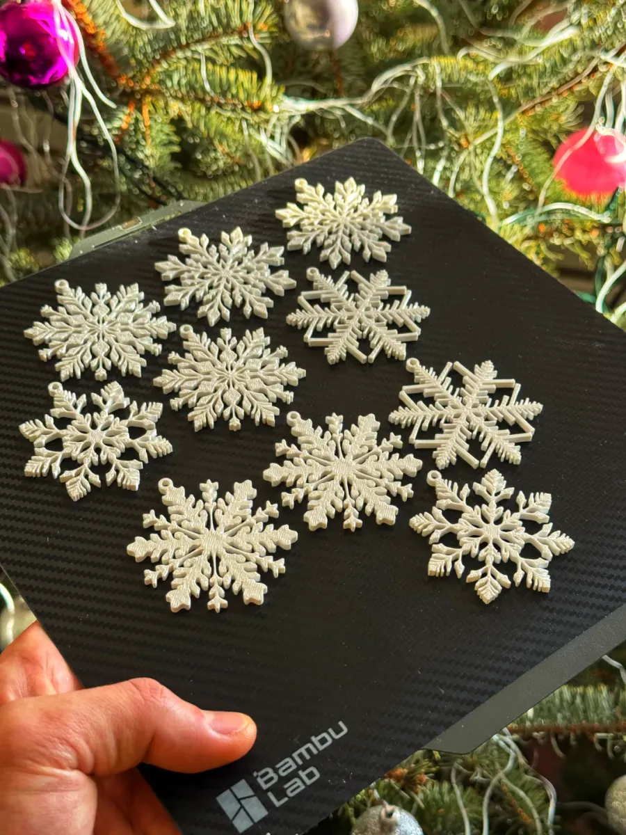 Juego de copos de nieve calados para colgar