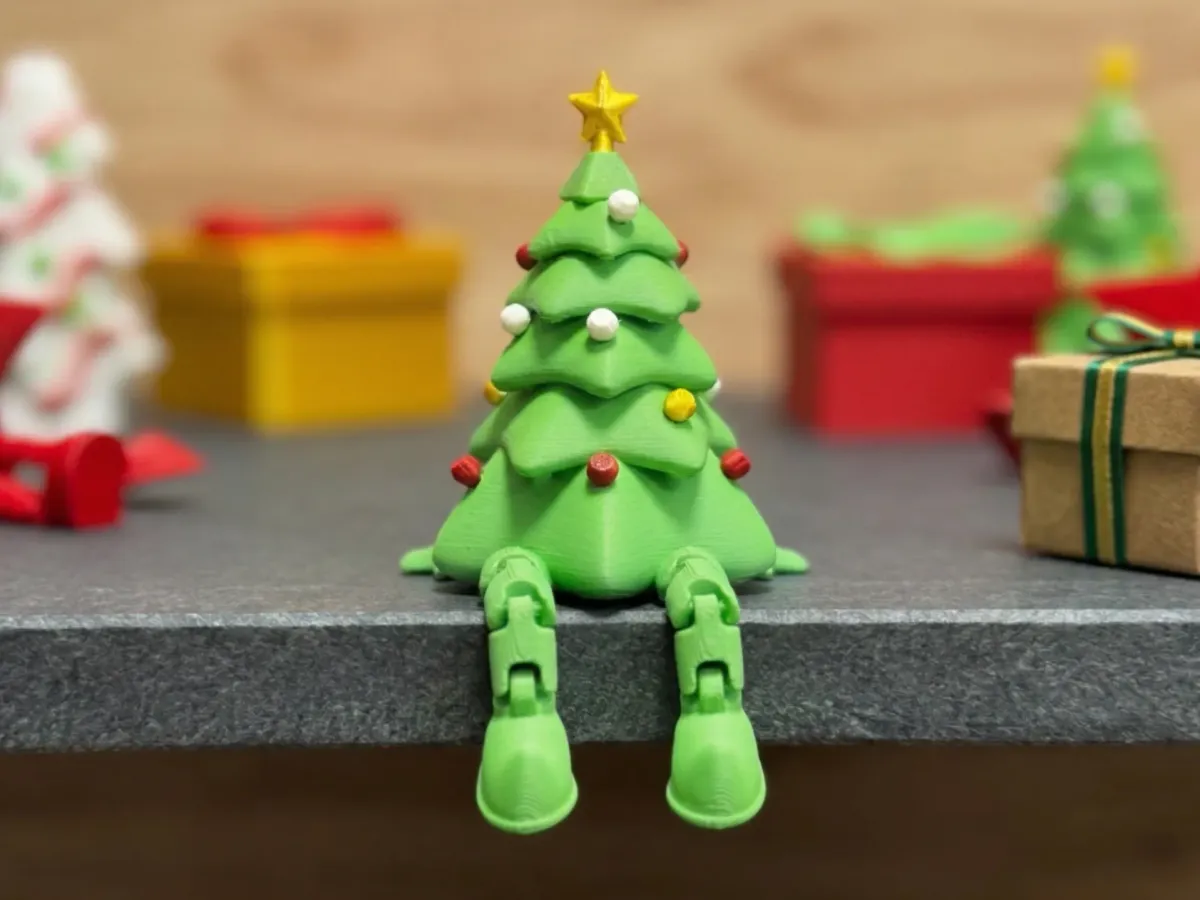 Arbolito navideño con piernas flexibles y bola