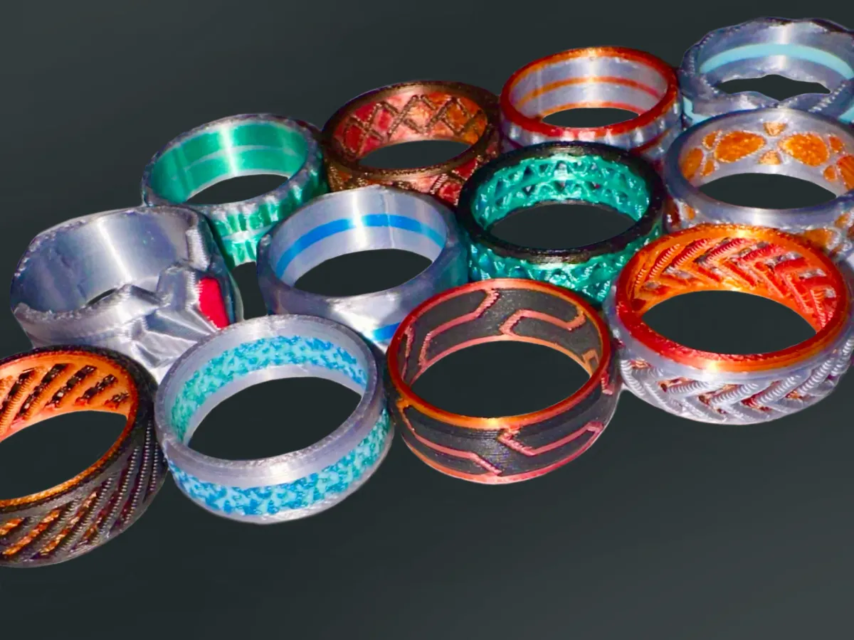 Colección de anillos en varios anchos