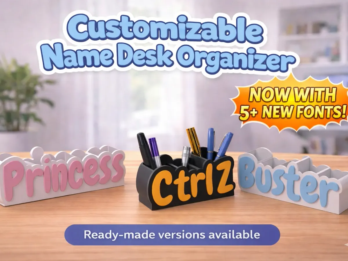 Organizador de escritorio con letras grandes del nombre