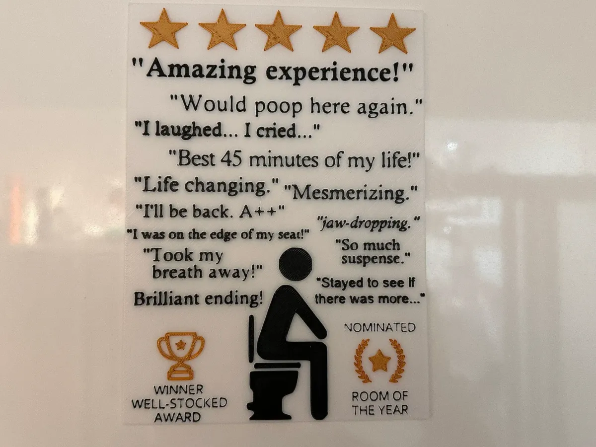 Cuadrito de premio para baño con estrellas