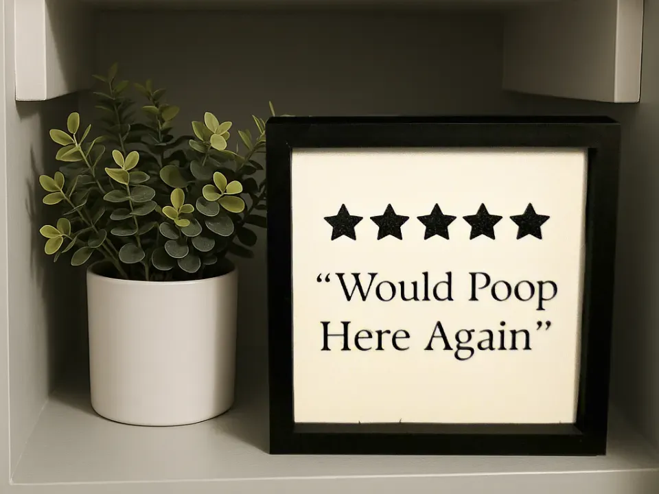 Placa grande de baño con cinco estrellas