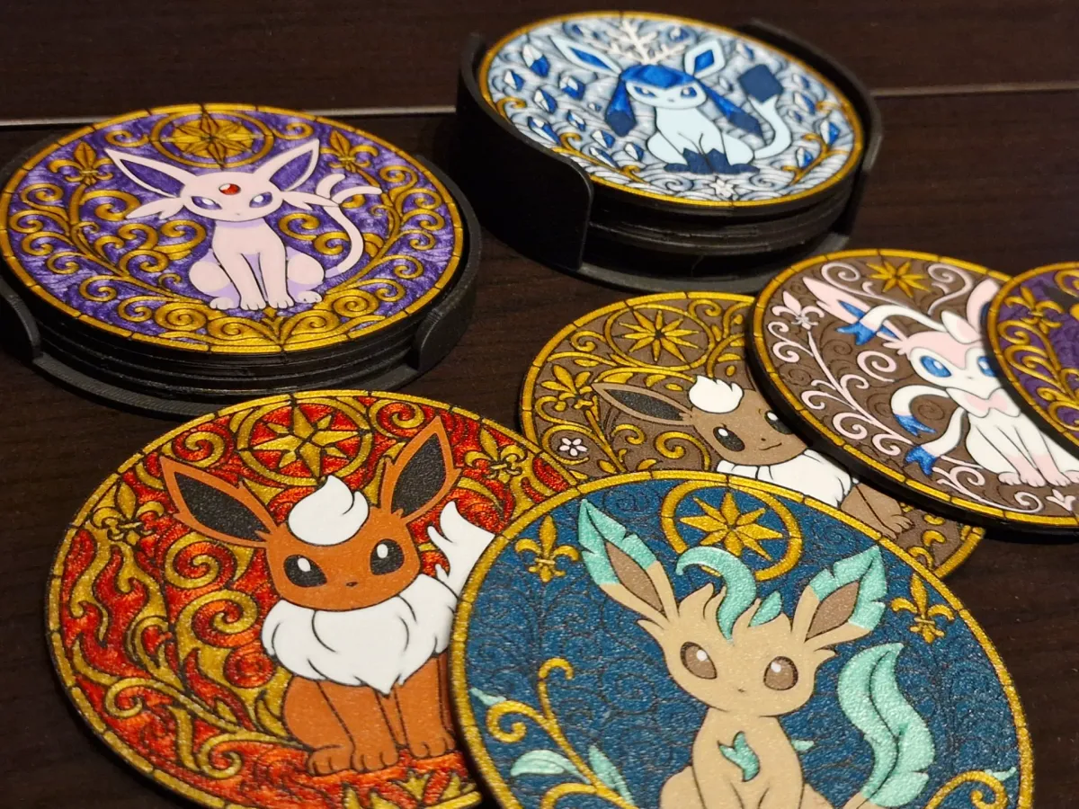 Juego de ocho posavasos de criaturas fantásticas
